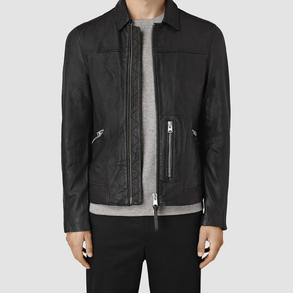Authentic AllSaints XS Hokusai Leather Jacket